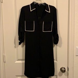 Black Botton Up Shift Dress